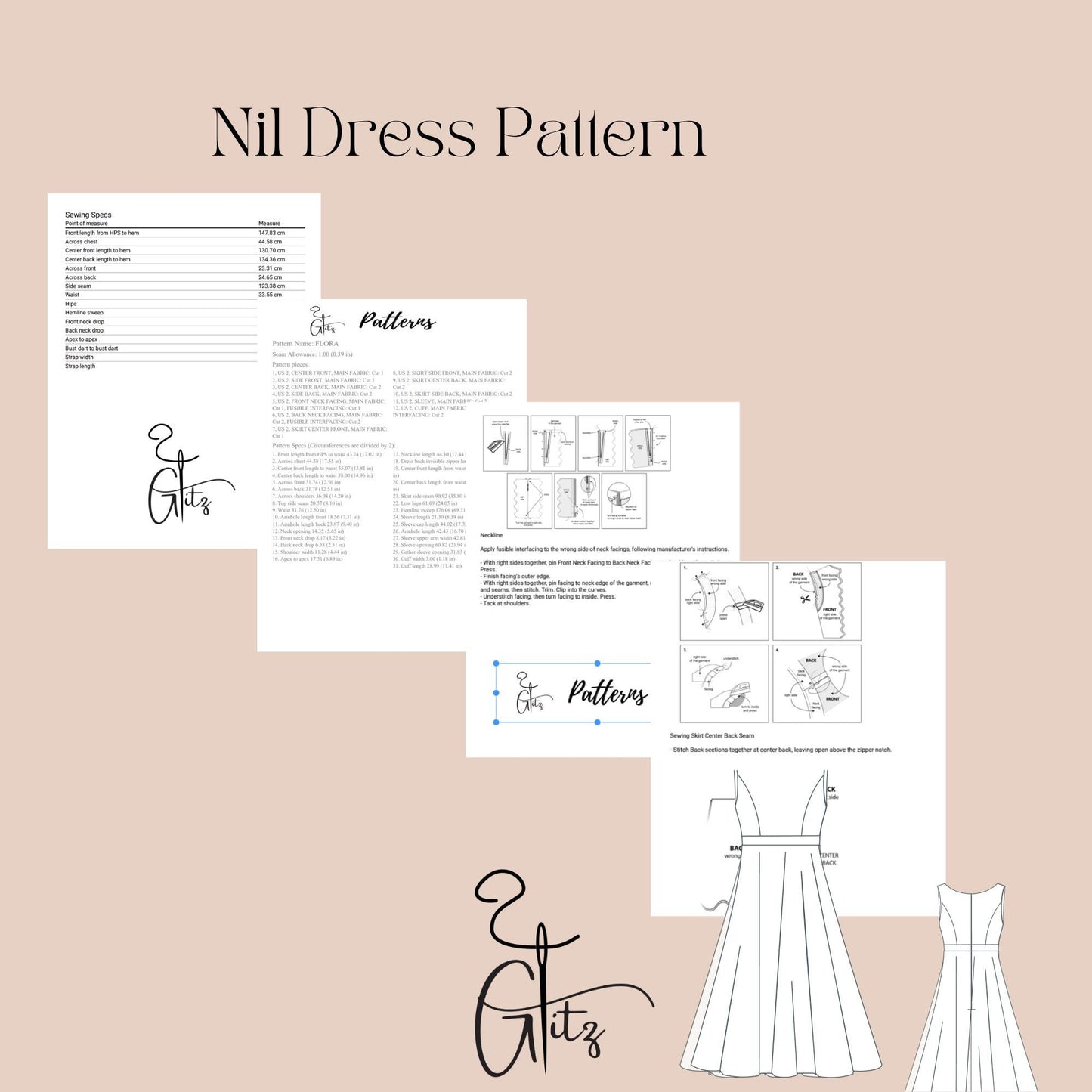 Nil Midi Bridal Dress Pattern, Ball Gown Midi Dress Pattern, Midi Fairy Dress Pattern, PDF Digital Sewing Pattern