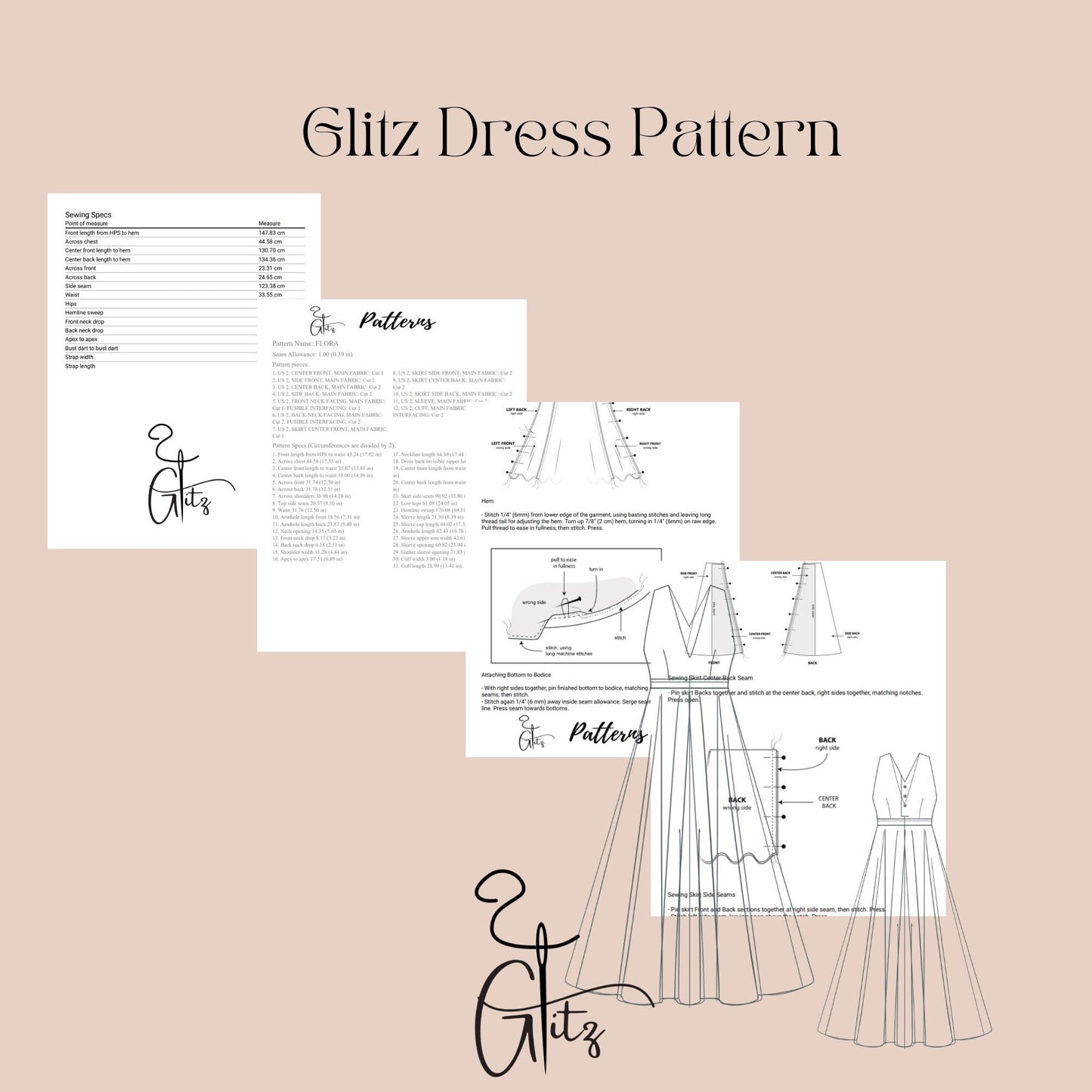 V Neck Maxi Ball Gown Sewing Pattern Summer Wedding Dress Bridesmaid Dress Maxi Prom Dress Circle Dress Digital Sewing Pattern