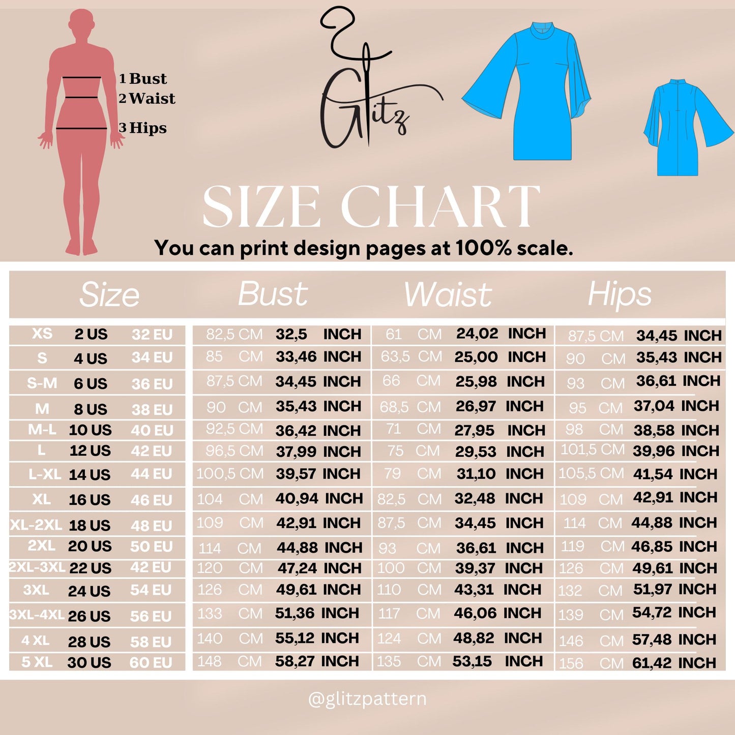 Flared Sleeve Mini Cocktail Dress Sewing Pattern PDF Digital Sewing Pattern