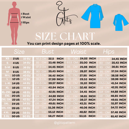 Flared Sleeve Mini Cocktail Dress Sewing Pattern PDF Digital Sewing Pattern