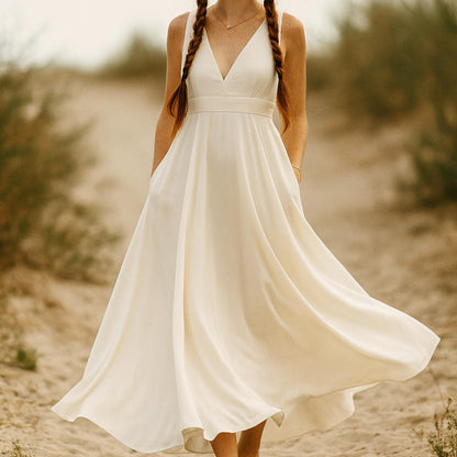 V Neck Maxi Prom Dress Sewing Pattern Boho Bridal Dress Pattern Ball Gown