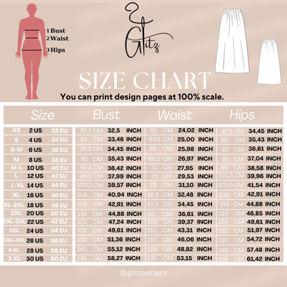 Clara Maxi Skirt Sewing Pattern Easy Digital PDF Plus Size Pattern