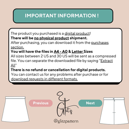 Mini Skirt Sewing Pattern A line Mini Skirt Easy Pattern PDF Digital Pattern