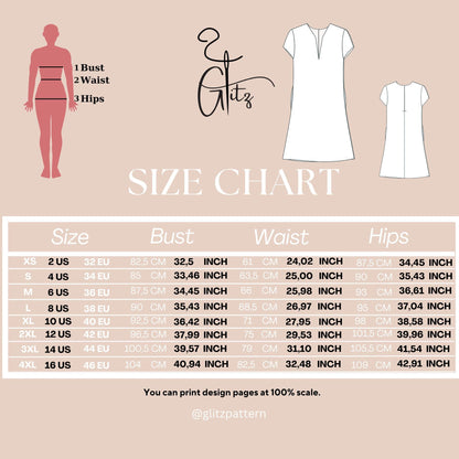 Mini Summer Dress Sewing Pattern Linen Dress Pattern Tent Dress Easy Sewing Pattern