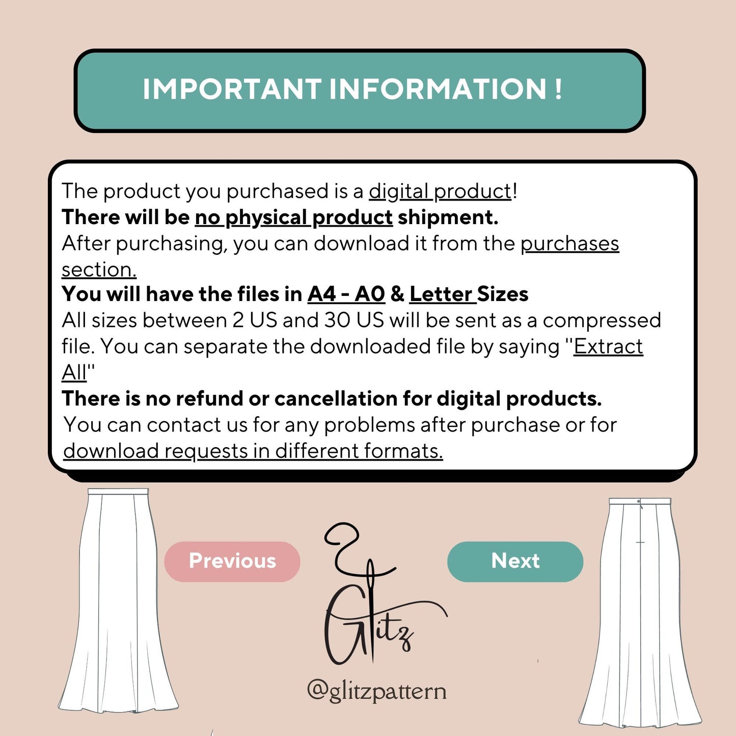 Trumpet Skirt Sewing Pattern Easy Skirt Digital Sewing Pattern