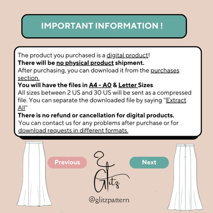 Trumpet Skirt Sewing Pattern Easy Skirt Digital Sewing Pattern