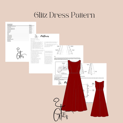 Prom Dress Sewing Pattern Evening Cocktail Circle Dress Pattern Ball Gown Bridal Gown