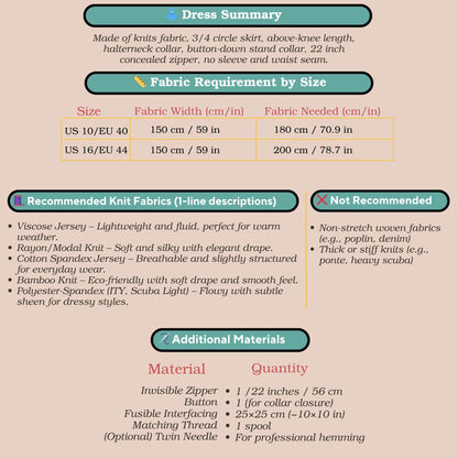 Talya Halter Neck Mini Dress Pattern, Bridal Gown Dress Pattern, Ball Gown Elegant Dress, PDF Digital Sewing Pattern