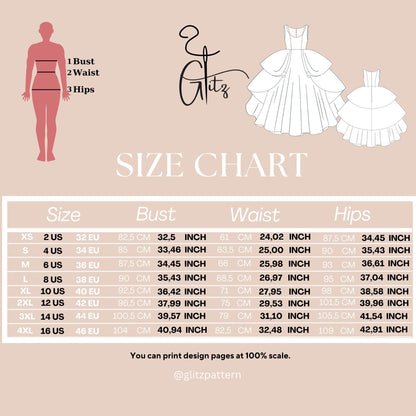 Wedding Dress PDF Sewing Pattern Mid Century Ball Gown Dress Sewing Pattern Princess Dress Bridal Gown