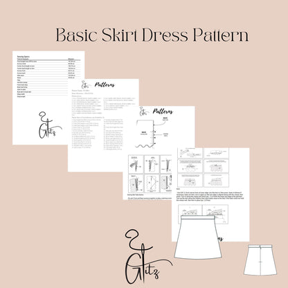 Mini Skirt Sewing Pattern A line Mini Skirt Easy Pattern PDF Digital Pattern
