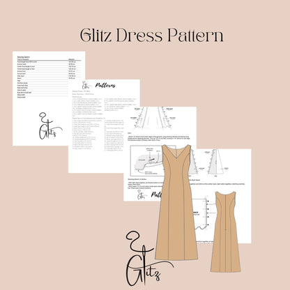 Long Summer Dresses Sewing Pattern V Neck Sleeveless Cocktail Evening Dress Pattern