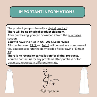 Halter Neck A Line Evening Dress Sewing Pattern Summer Dresses Wedding Guest Dress Prom Dress Easy Sewing Pattern