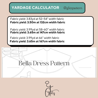 Bella Midi Dress Sewing Pattern Bridal Dress Pattern Off Shoulder Dress Ball Gown Dress PDF Digital Sewing Pattern