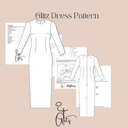 Midi Pencil Evening Cocktail Dress Sewing Pattern Elegant Dress Pattern Formal Event Dress