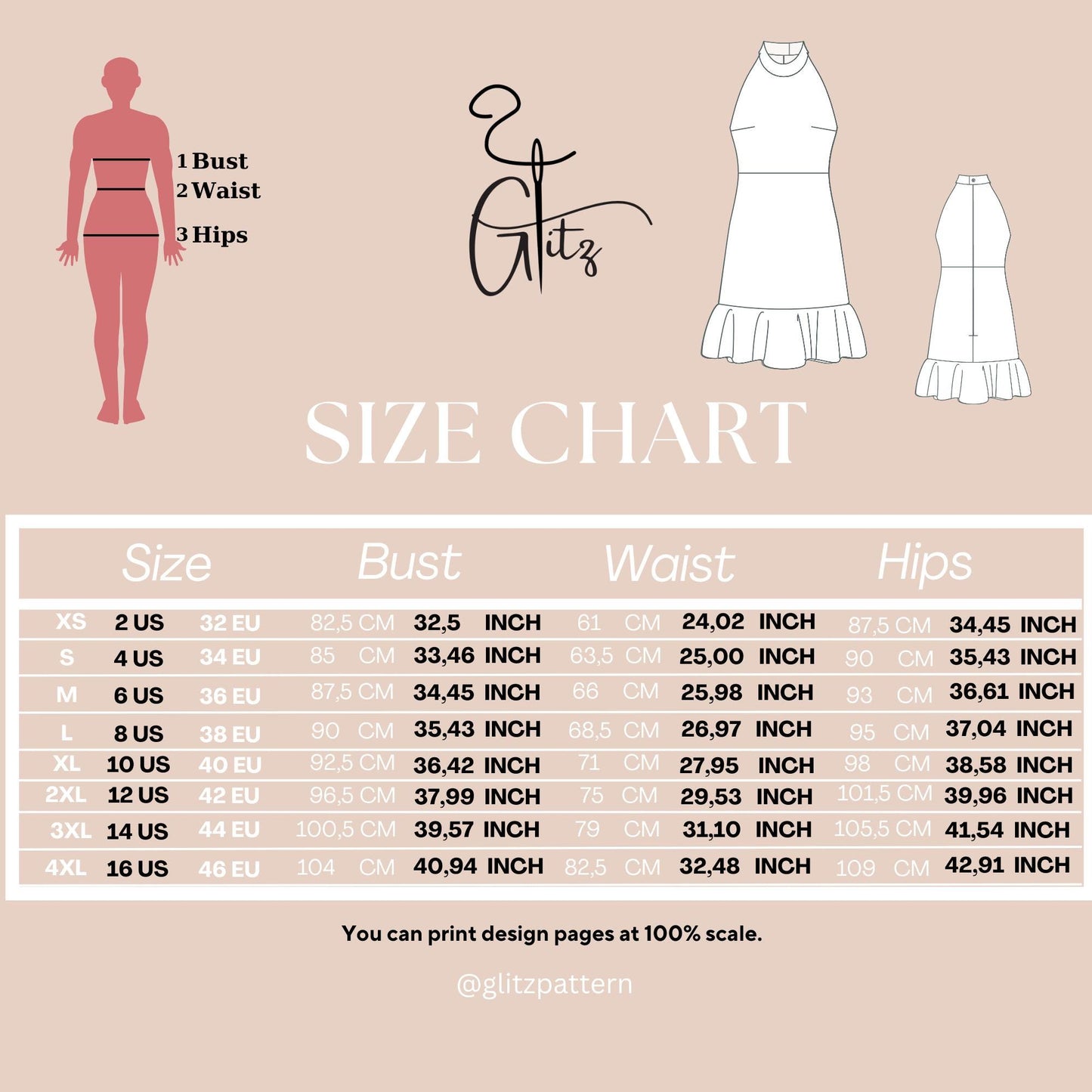 Halter Neck Summer Mini Dress Sewing Pattern Flounce Dress Pattern Women Dress Pattern