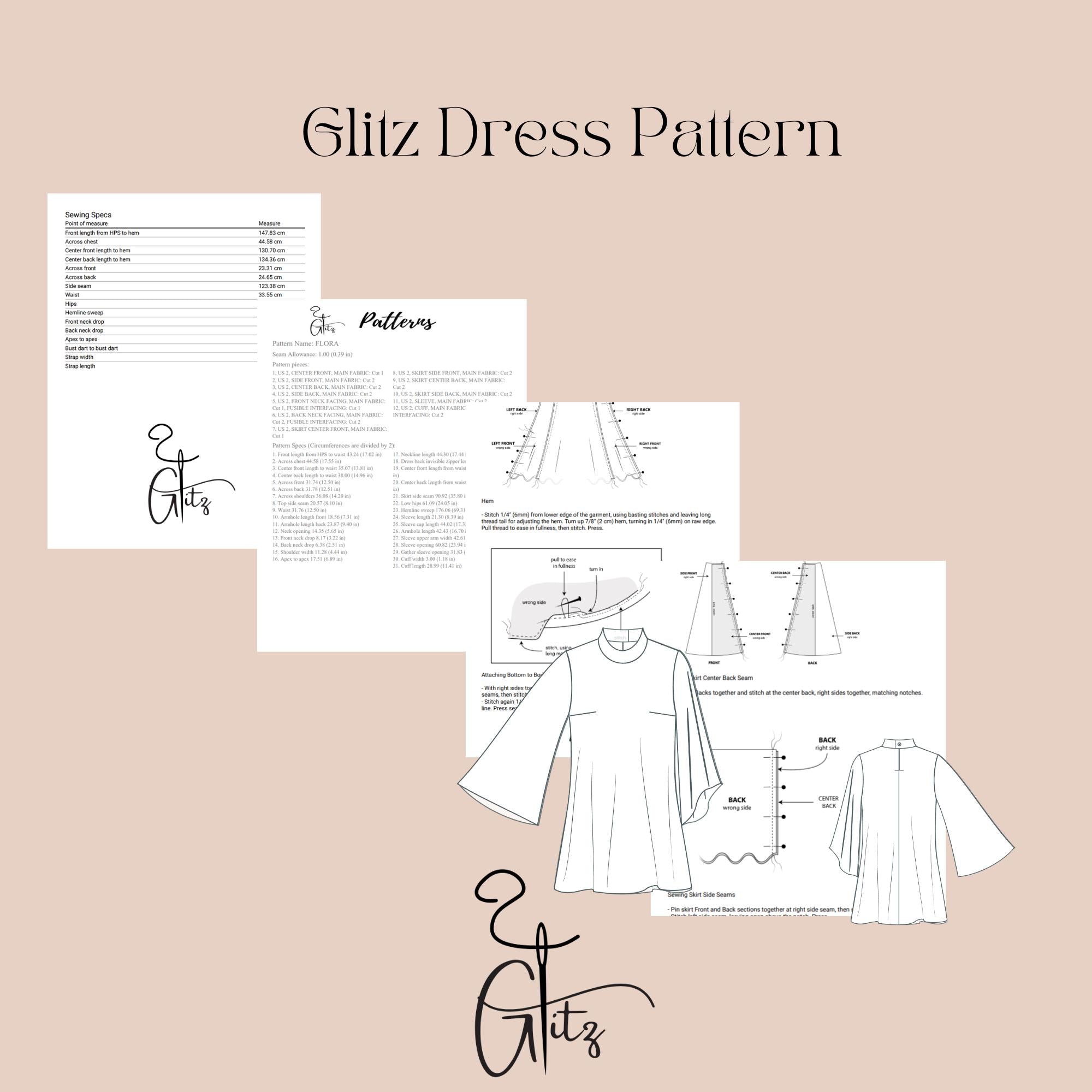 High Neck Circle Mini Dress Pattern with Flowy Batwing Sleeves and Loose, Draped Silhouette Tent Dress Sewing Pattern