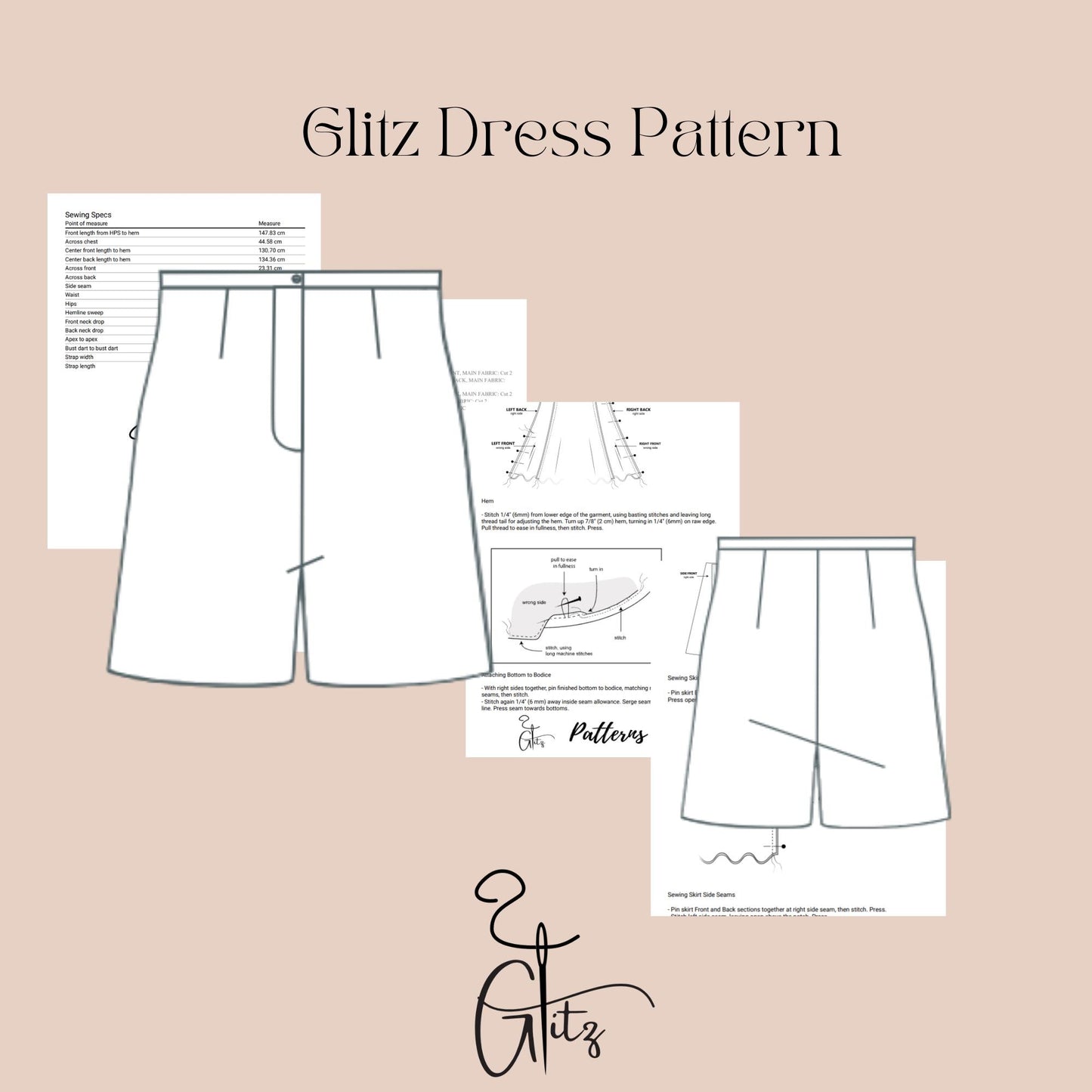 Women’s Two Piece Sewing Pattern PDF | Crop Top & High Waist Shorts | Linen Summer Set | A4 A0 Letter | US 2–16 , Boat Neck Crop Top