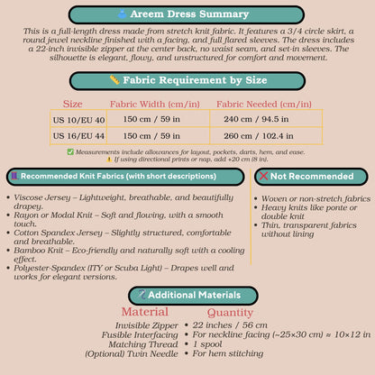 Hijab Muslim Dress Sewing Pattern Modest Dress Maxi Dress Pattern Easy Sewing Pattern