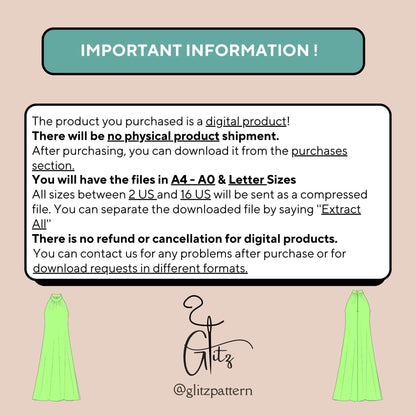 Halter Neck Maxi Summer Dress Sewing Pattern Long Tent Dress Maxi Evening Dress Pattern Easy Sewing Pattern