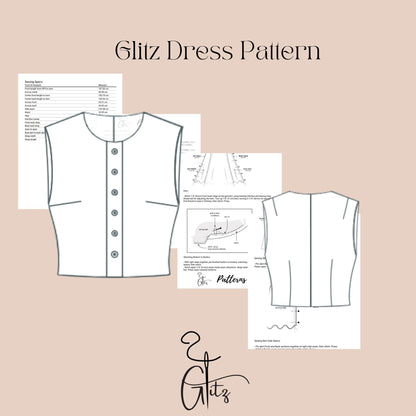 Crop Top and Maxi Skirt Sewing Pattern Elegant Two Piece Set Pattern Beginner Sewing Project Buttoned Crop Top and Pencil Skirt