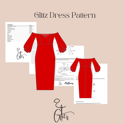 Off Shoulder Long Sleeve Cocktail Evening Dress Sewing Pattern Midi Pencil Dress