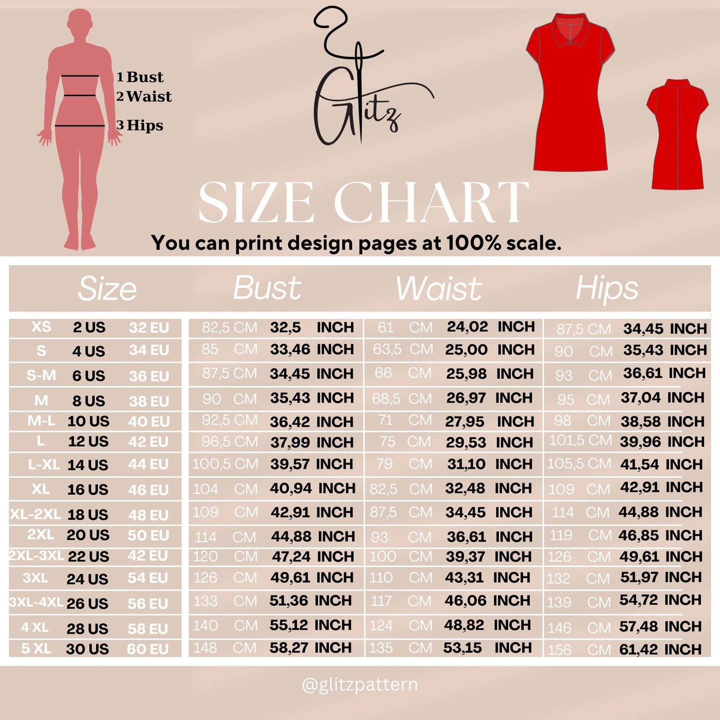 Classic Red Shirt Collar Basic Short Sleeve Dress Digital Pattern Basic Mini Dress Pattern PDF Digital Sewing Pattern