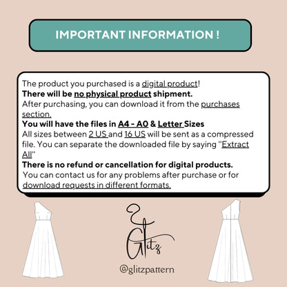 One Shoulder Prom Dress Sewing Pattern Bachelorette Dress Bridesmaid Dress Ball Gown Bridal Gown