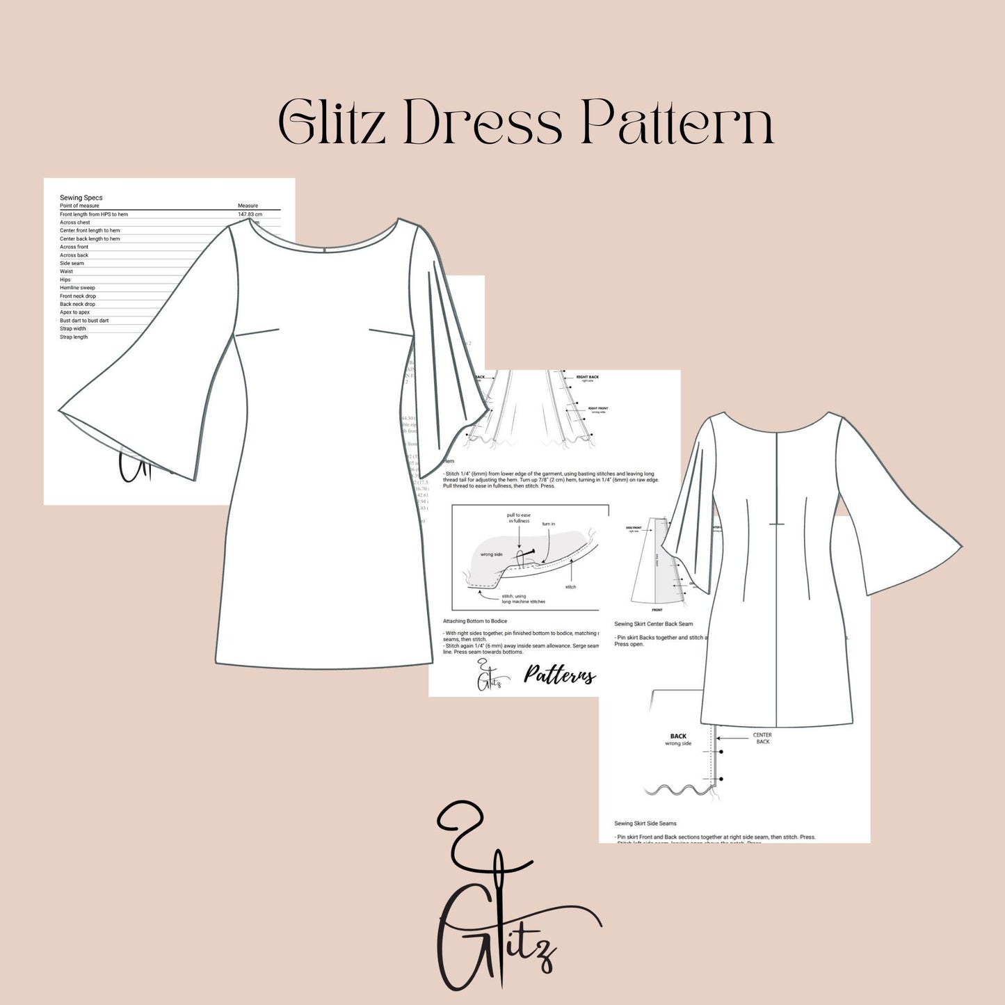 Boat Neck Flared Sleeve Mini Satin Evening Dress Sewing Pattern Mini Bridal Dress Prom Dress