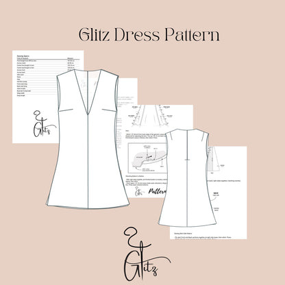 Mini Summer Dress Sewing Pattern Mini Linen Dress Pattern V Neck Dress Easy Sewing Pattern