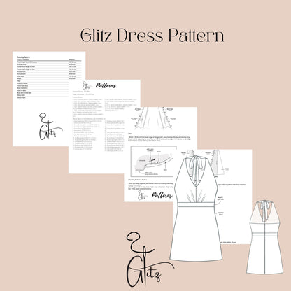 Halter Neck Mini Summer Dress Sewing Pattern
