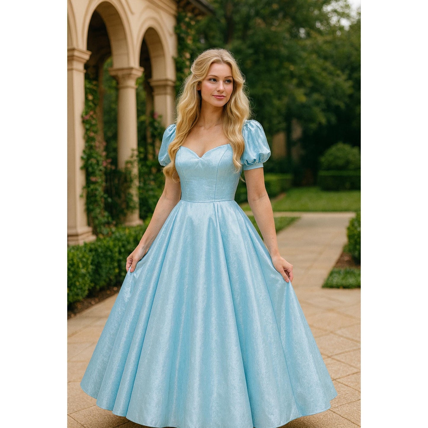 Puff Sleeve Princess Dress Sewing Pattern Ball Gown Bridal Gown Sweetheart Neck Prom Dress