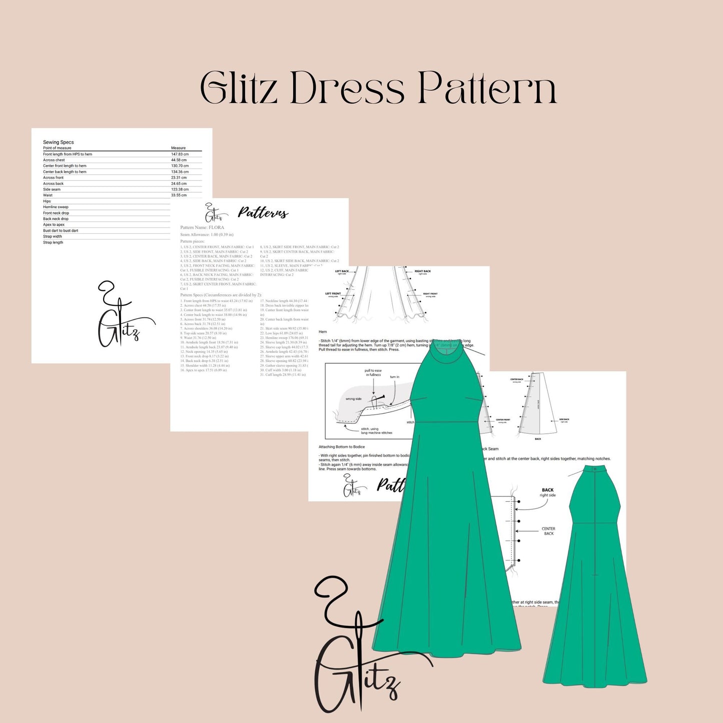 Halter Neck A Line Ankle Length Satin Evening Dress Sewing Pattern Prom Dress Bridesmaid Dress Pattern