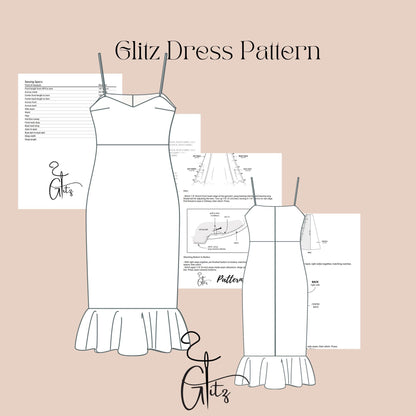 Strap Neck Pencil Dress Sewing Pattern Midi Evening Dress Pattern Easy Sewing Pattern