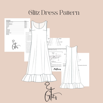 Sleeveless Long Summer Dress Sewing Pattern Linen Dress Pattern Flounce Dress Wide Collar Dress Easy Sewing Pattern