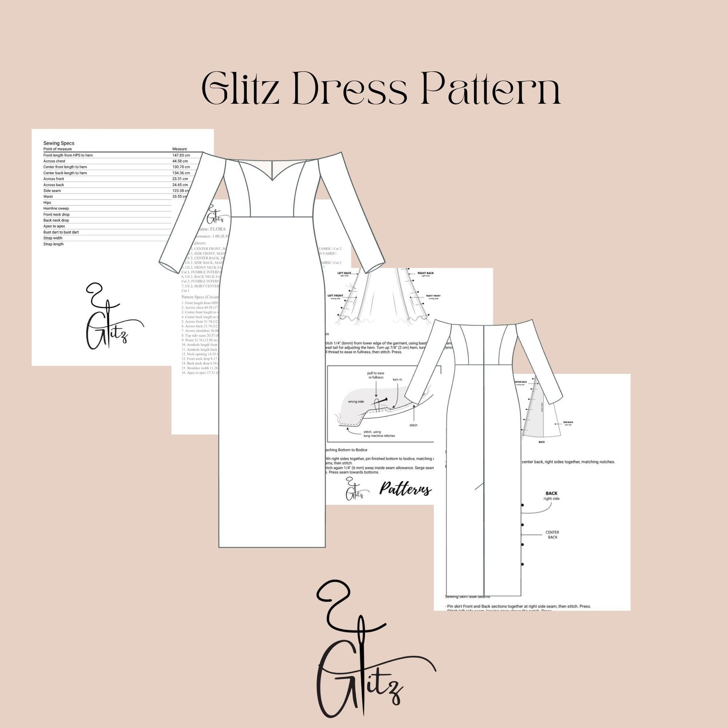 Off Shoulder V Neck Long Straigth Evening Dress Sewing Pattern Long Sleeve Cocktail Dress