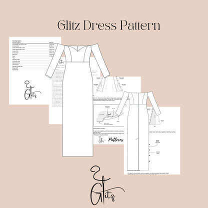 Off Shoulder V Neck Long Straigth Evening Dress Sewing Pattern Long Sleeve Cocktail Dress
