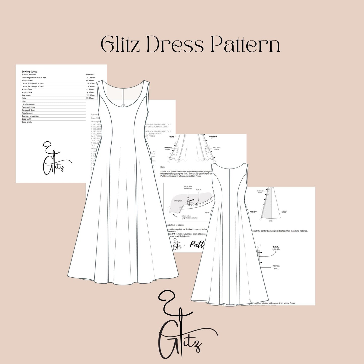 Sleeveless Ankle Length Circle Summer Dress Sewing Pattern Holiday Dress Women Dress Pattern