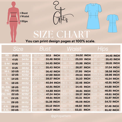 Daily Short Sleeve Mini Casual Basic Dress Digital Pattern PDF Digital Sewing Pattern