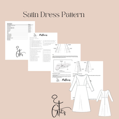 A Line Boat Neck Midi Bridal Party Dress Sewing Pattern PDF Digital Pattern