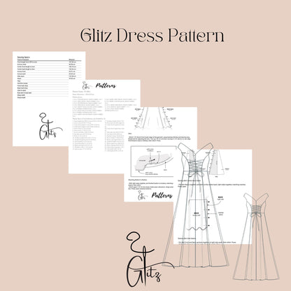 Elegant Off-Shoulder Corset Back Gown Sewing Pattern – Flared Skirt & Sweetheart Neckline Prom Dress Pattern