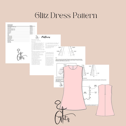 Mini Summer Dress Sewing Pattern Simple Dress Pattern Easy Sewing Pattern Mini Cocktail Dress Beginner Friendly