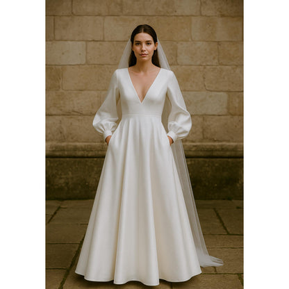 Maxi Dress Sewing Pattern  Long Sleeved Dress Pattern Bridal Gown Ball Gown V Neck Dress Sewing Pattern