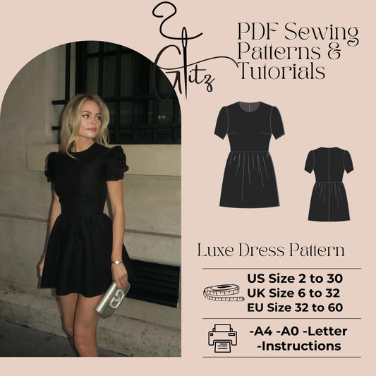 Mini Padded Dress Sewing Pattern Mini Summer Dress Digital Sewing Pattern PDF