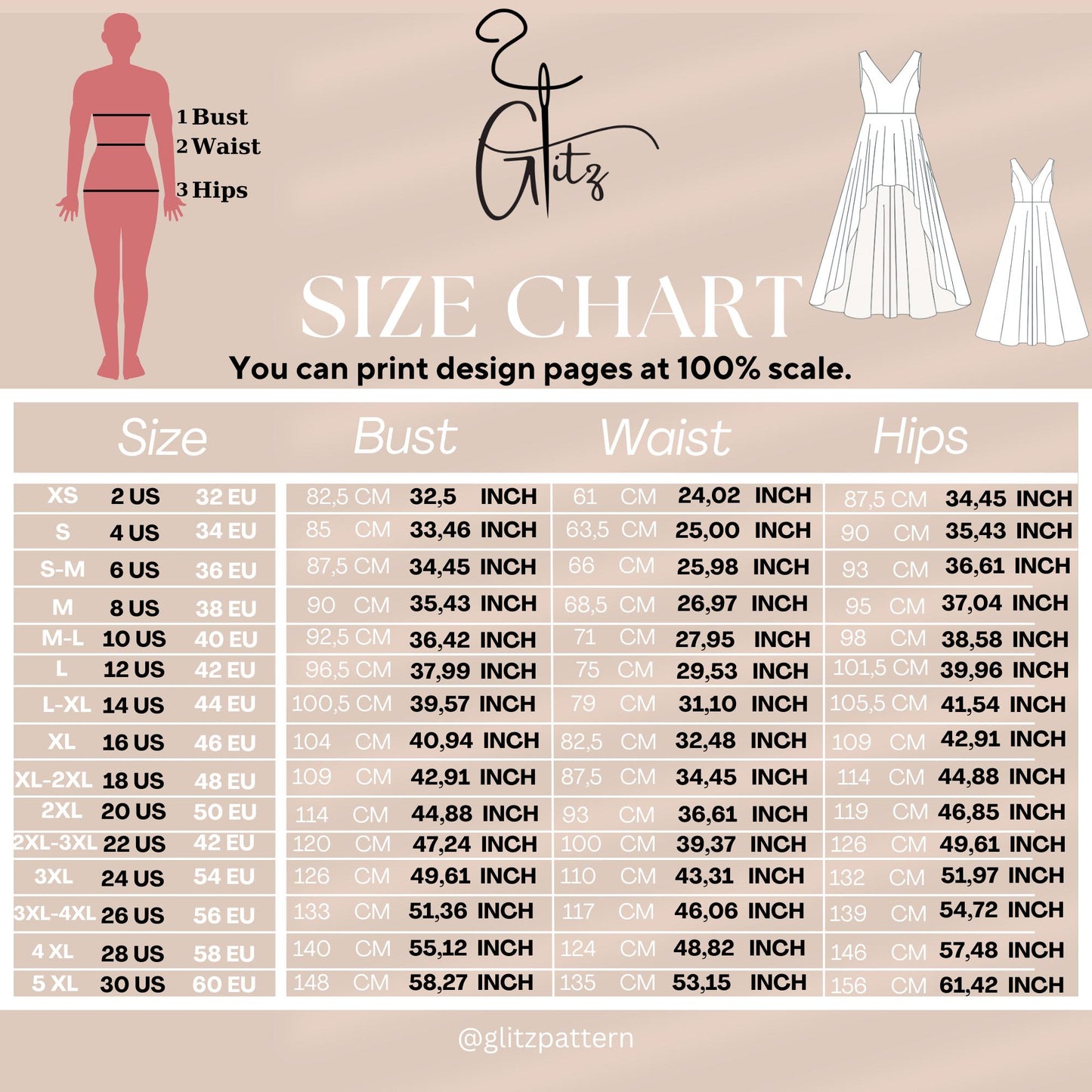 Scarlet Deep V Neck Short Front Long Back Evening Dress Sewing Pattern High Low Prom Dress Pattern PDF Digital Sewing Pattern