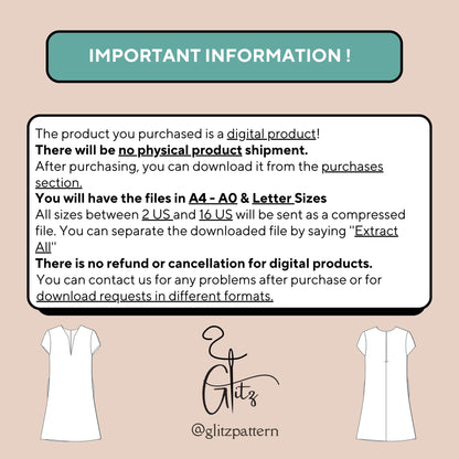 Mini Summer Dress Sewing Pattern Linen Dress Pattern Tent Dress Easy Sewing Pattern