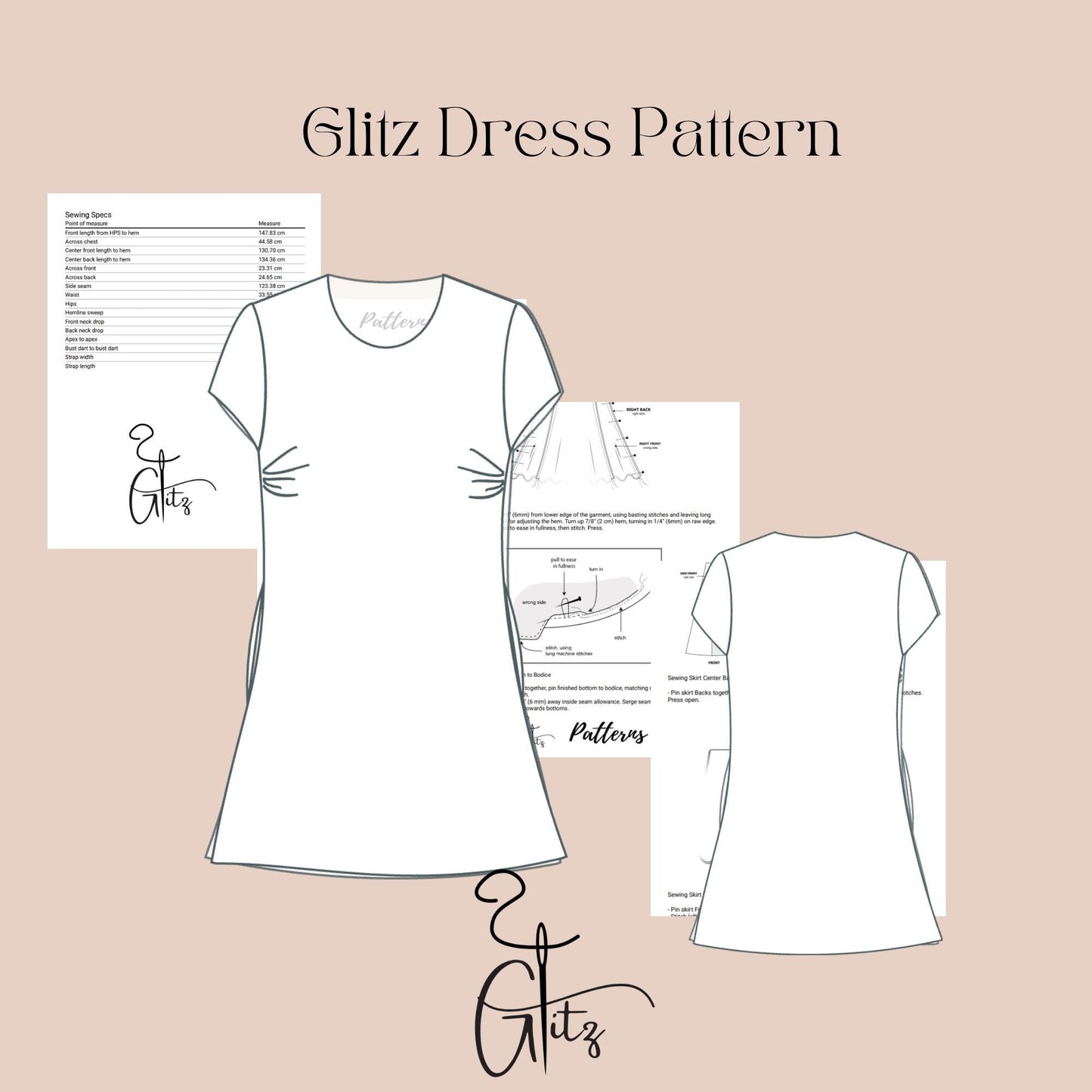 Mini Summer Dress Sewing Pattern Easy Sewing Pattern Mini Basic Dress