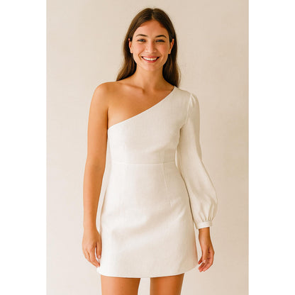 Mini Summer Dress Sewing Pattern One Shoulder Linen Dress Pattern Women Dress Pattern