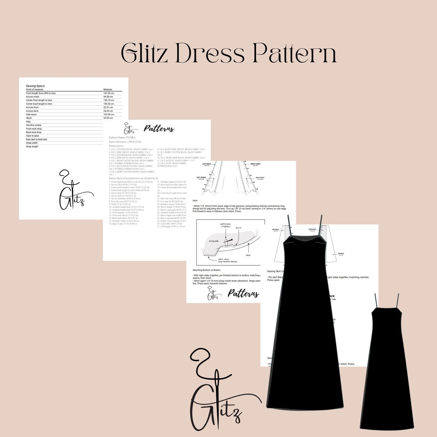 Thin Strap Linen Maxi Summer Dress Sewing Pattern Loose Dress Pattern PDF Easy Dress Pattern