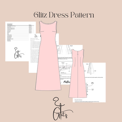 Alia Satin Maxi Evening Dress Sewing Pattern PDF Digital Pattern