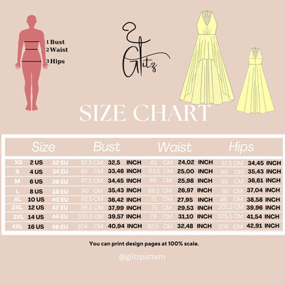 Hi Low Dress Sewing Pattern Evening Dress Halter Neck Dress Pattern Circle Dress Prom Dress